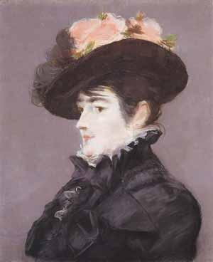 Edouard Manet Portrait de Jeanne Martin au Chapeau orne dune Rose